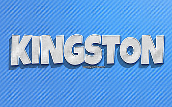 Kingston, blue lines background, with names, Kingston name, male names, Kingston greeting card, line art, with Kingston name HD wallpaper