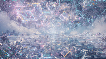Frosty Crystal Skies —, Ice, Landscape, Futuristic HD wallpaper