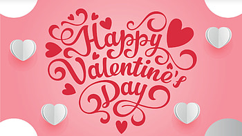 White Red Hearts Happy Valentine's Day Light Pink Background Valentine's Day HD wallpaper
