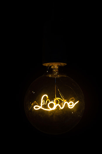 Love, Words, Neon, Lamp, Inscription, Word HD phone wallpaper
