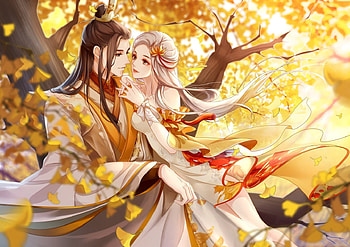 ~ ❤ ~, lover, leave, oriental, beauty, nice, lady, maiden, couple, autumn, male, female, sexy, falls, sweet, scene, hot, girl, romance, beautiful, anime girl, boy, anime, pretty, love, branches, romantic, lovely, forest HD wallpaper
