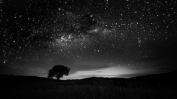 : Dark Black Starry Sky, black, starry sky, dark HD wallpaper