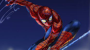 Spiderman Swing, spiderman, superheroes, digital-art, artwork HD wallpaper