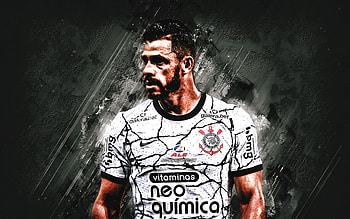 Giuliano de Paula, Corinthians, Brazilian Footballer, Midfielder, Giuliano, Stone Gray Background, Football, Serie A, Brazil HD wallpaper