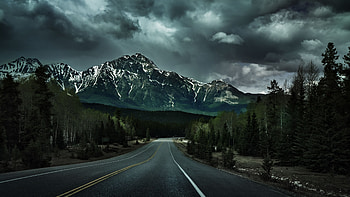 Mountain, Highway HD wallpaper