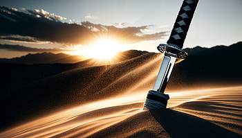 Epic Katana in Ultra, katana, sword, desert, landscape HD wallpaper