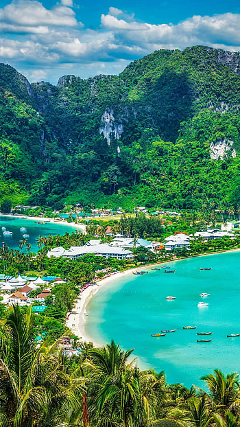 Phi Phi Travels, Tropical island beauty, Koh Phi Phi island, Krabi province HD phone wallpaper
