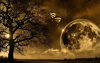 Landscape, Art , Night HD wallpaper