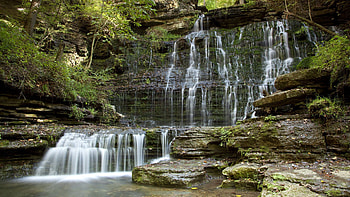 Nature, Stones, Rocks, Waterfall, Wall, Plate, Slabs, Jet, Jets, Layered HD wallpaper