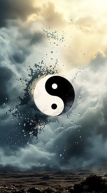 Celestial Yin‑Yang | Stormlight Balance | Cloudborne Harmony, symbol HD phone wallpaper