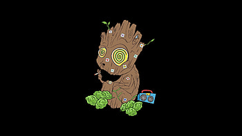 Baby Groot High Minimal , baby-groot, superheroes, dark, black, oled, minimalism, minimalist, artist, artwork, digital-art HD wallpaper