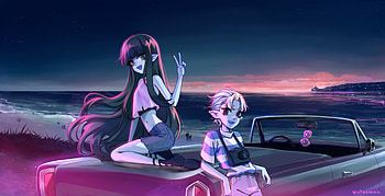 Summer Time Couple , artist, artwork, digital-art, deviantart HD wallpaper