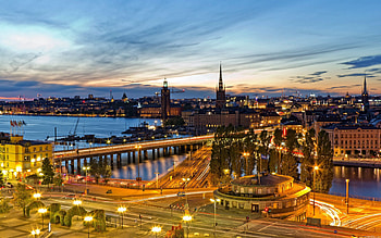 Cities, City Lights, Evening, Stockholm, Sweden HD wallpaper