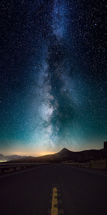 Night road, Milky Way HD phone wallpaper