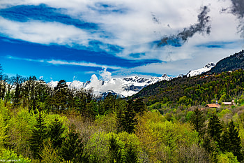 Landscape, Nature, Trees, Mountains, Clouds, Snow HD wallpaper