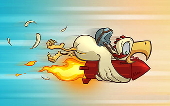 Art, Fire, , Drawing, Flight, Fear, Explosion, Hen HD wallpaper