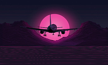 Plane Synthwave , plane, synthwave, retrowave, artist, artwork, digital-art, deviantart HD wallpaper