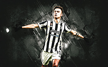 Paulo Dybala, Juventus FC, portrait, football star, Serie A, white stone background, football, Dybala Juventus HD wallpaper