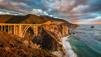 USA - California - Bixby Creek Bridge Big Sur, Bixby Creek Bridge, mountain, man made, bridge HD wallpaper