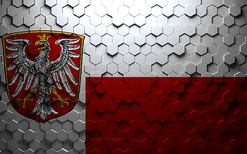 Flag of Frankfurt, honeycomb art, Frankfurt hexagons flag, Frankfurt, 3d hexagons art, Frankfurt flag HD wallpaper