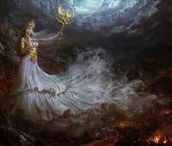 Athena, frumusete, white, art, dress, goddess, xr cg, dark, fantasy, xrcg, luminos HD wallpaper