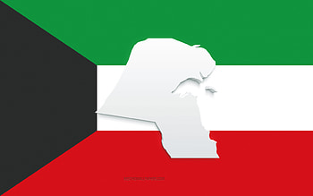 Kuwait map silhouette, Flag of Kuwait, silhouette on the flag, Kuwait, 3d Kuwait map silhouette, Kuwait flag, Kuwait 3d map HD wallpaper