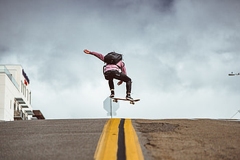 Sports, Road, Bounce, Jump, Trick, Skateboard HD wallpaper