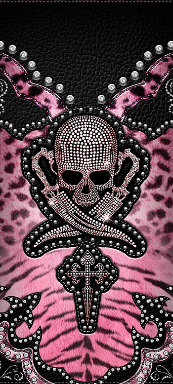 Wild Skull, red, magenta, diamond, leopard, pick, logo, luxury HD phone wallpaper