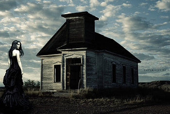 Haunted House, lady, abstract, haunted, house HD wallpaper