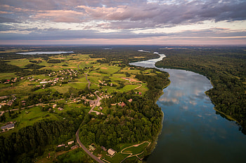 Lithuania, , Landscape, Aerial, Cloud, Forest, Horizon, Panorama, River, Sky, Tree HD wallpaper