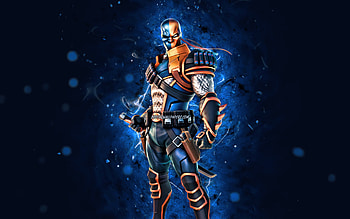 Deathstroke Zero, , blue neon lights, Fortnite Battle Royale, Fortnite characters, Deathstroke Zero Skin, Fortnite, Deathstroke Zero Fortnite HD wallpaper