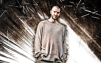 LOC, grunge art, danish rapper, music stars, Liam OConnor, brown abstract rays, danish celebrity, LOC HD wallpaper
