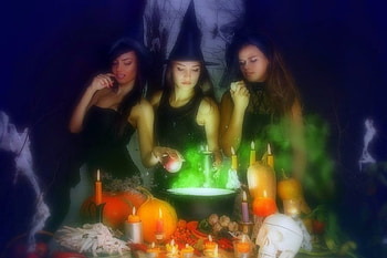 Magic Potion, cauldron, graphy, attractions in dreams, fall, skull, colors, pumpkins, love four seasons, halloween, holiday, fantasy, witches, autumn, candles HD wallpaper