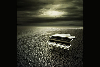 Piano, abstract, 3d, art, dark HD wallpaper