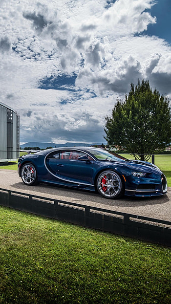 Bugatti Car, Dark Blue HD phone wallpaper