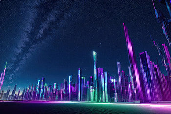 Skyscrappers Night Minimal, skyscraper, night, minimalism, minimalist, artist, artwork, digital-art, deviantart HD wallpaper
