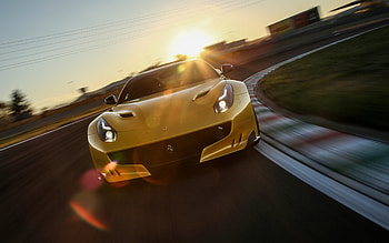 Ferrari F12, sports car, motion blur HD wallpaper
