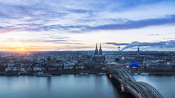 Skyline travels, Kln skyline marvel, Hotel Uhu, Cityscape delight HD wallpaper