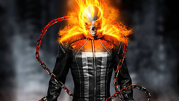 Ghost Rider Fire, ghost-rider, superheroes, artwork, artist HD wallpaper