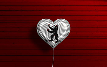 I Love Appenzell Innerrhoden, , realistic balloons, red wooden background, Day of Appenzell Innerrhoden, swiss cantons, flag of Appenzell Innerrhoden, Switzerland, balloon with flag, Cantons of Switzerland, Appenzell Innerrhoden HD wallpaper