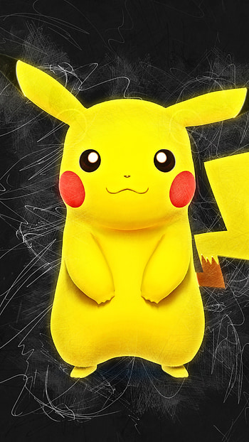 Cute Pikachu, Dark Theme HD phone wallpaper