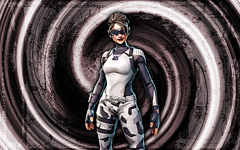 Arctic Assassin, gray grunge background, Fortnite, vortex, Fortnite characters, Arctic Assassin Skin, Fortnite Battle Royale, Arctic Assassin Fortnite HD wallpaper