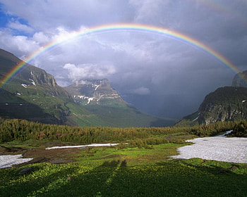 ARCO - IRIS, valle, colorido, montanhas, verde, natureza HD wallpaper