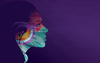 Vector, Girl, Profile HD wallpaper