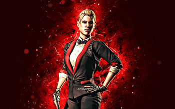 Undercover Cassie Cage, , red neon lights, Mortal Kombat Mobile, fighting games, MK Mobile, creative, Mortal Kombat, Undercover Cassie Cage Mortal Kombat HD wallpaper