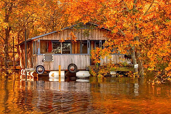 House in Lake, beautiful HD wallpaper