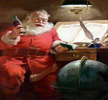 Coca Cola Santa 1, coke, good list, desk, santa HD wallpaper