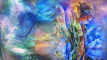 The rise of beauty, girl, fantasy, 3d, art HD wallpaper