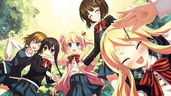 School girls, happy, girl, anime, friends HD wallpaper