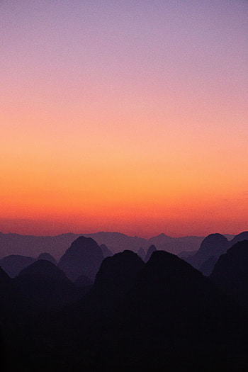 Landscape, Mountains, Twilight, Vertex, Dark, Dusk, Tops HD phone wallpaper